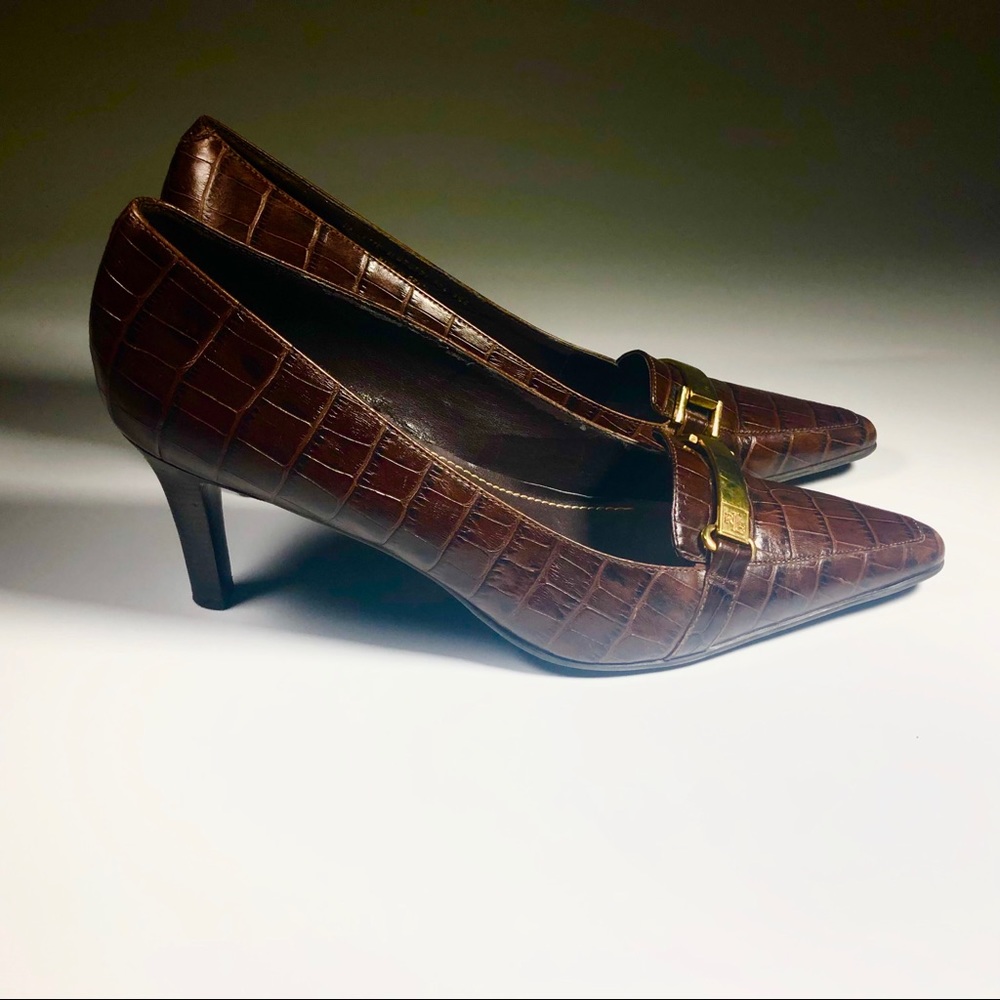 Lauren Ralph Lauren Brown Pump Alligator Print